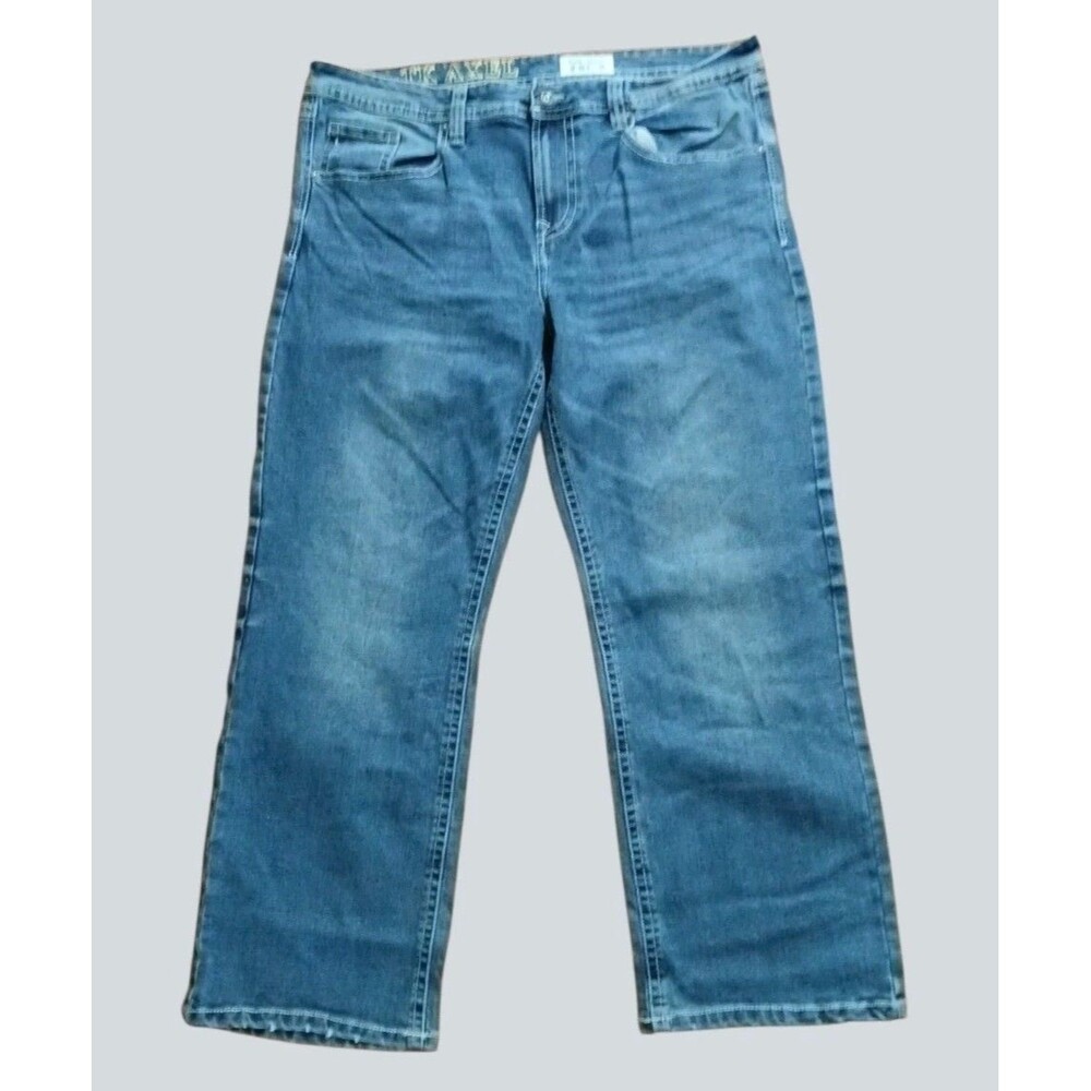 TK Axel Men's Slim Boot Denim Jeans Size 40x32 Medium Wash Pocket Flaps